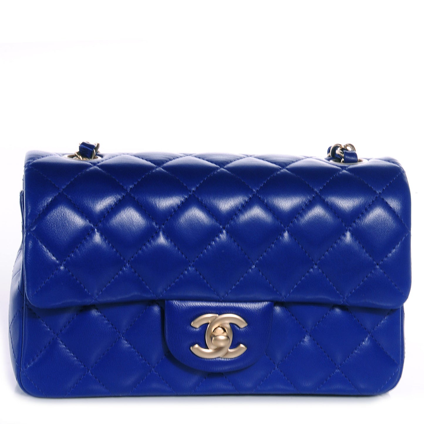 Lambskin Quilted Mini Flap Dark Blue
