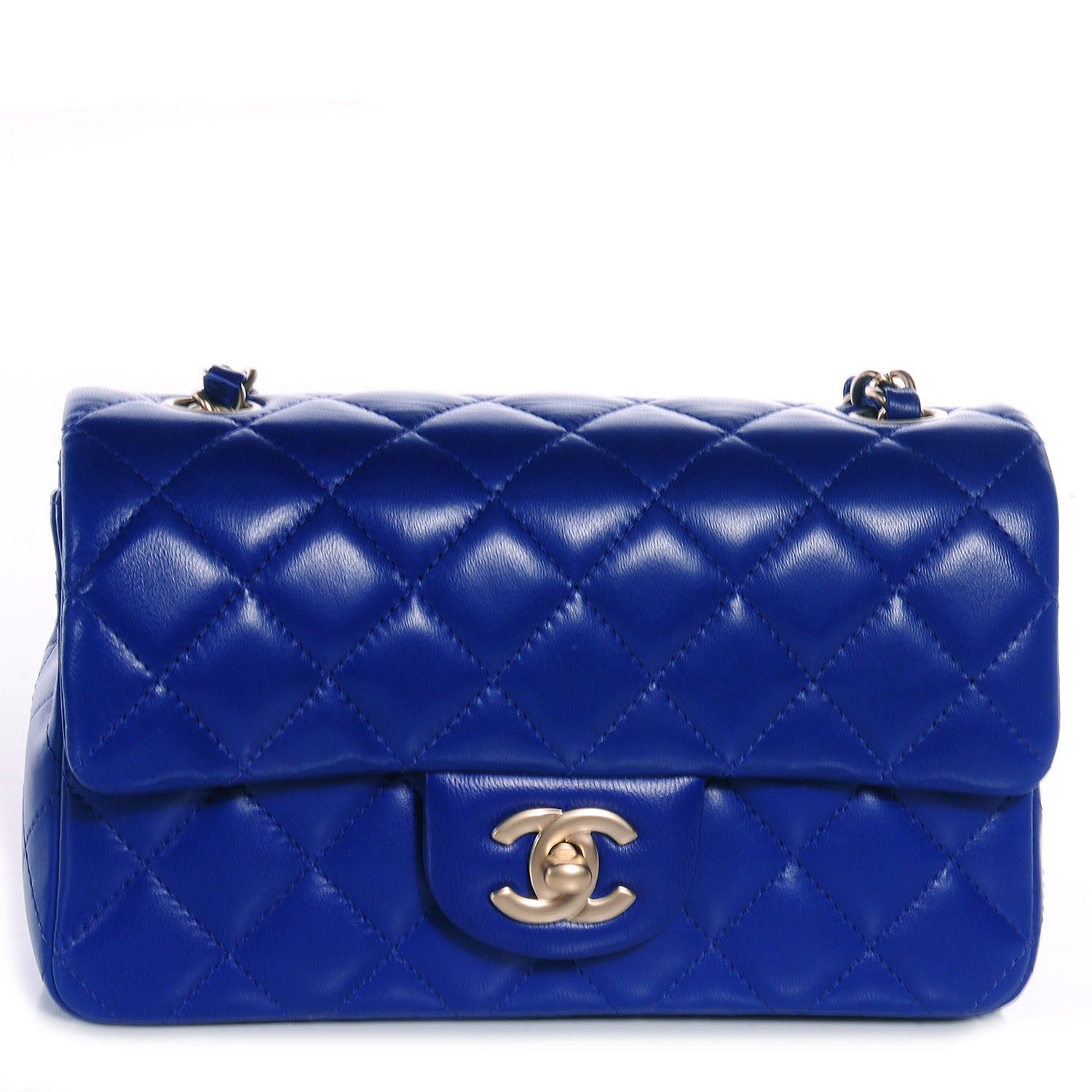 Chanel Lambskin Quilted Mini Flap Dark Blue 1 of 9
