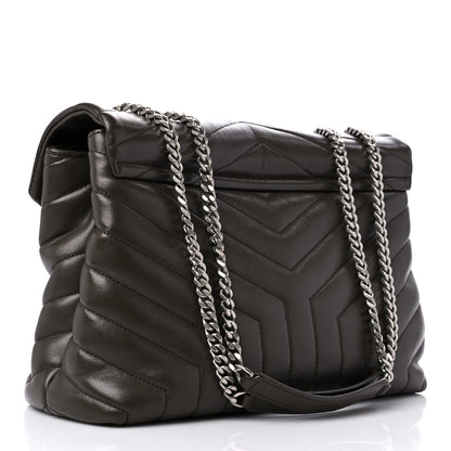 Saint Laurent Calfskin Y Quilted Monogram Medium Loulou Chain Satchel Asphalt 3 of 15
