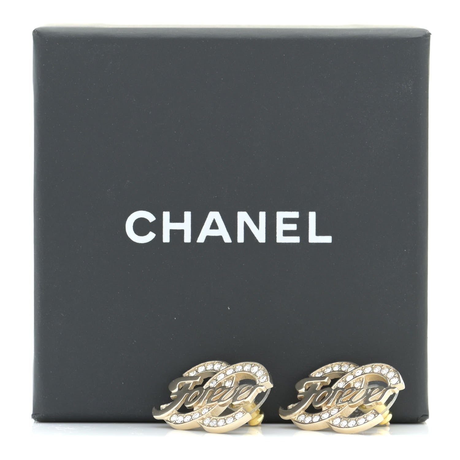 Chanel Crystal CC Forever Earrings Gold 5 of 5