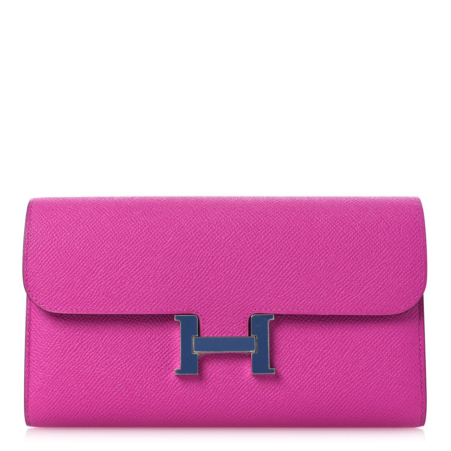 Hermes Epsom Enamel Constance Long Wallet Magnolia Brighton Bleu 1 of 9