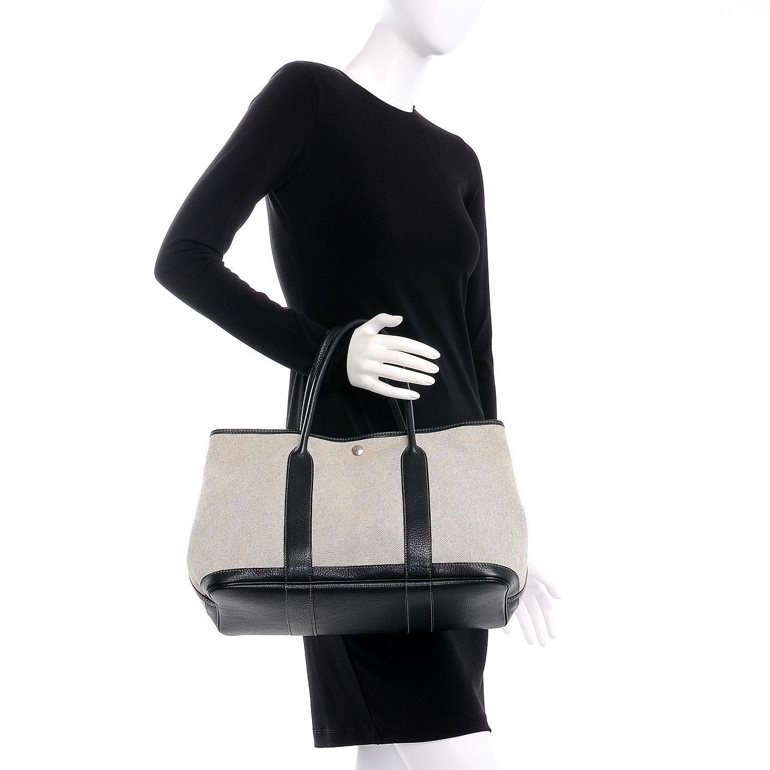 Hermes Buffle Skipper Toile Garden Party 36 MM Tote Black 2 of 7