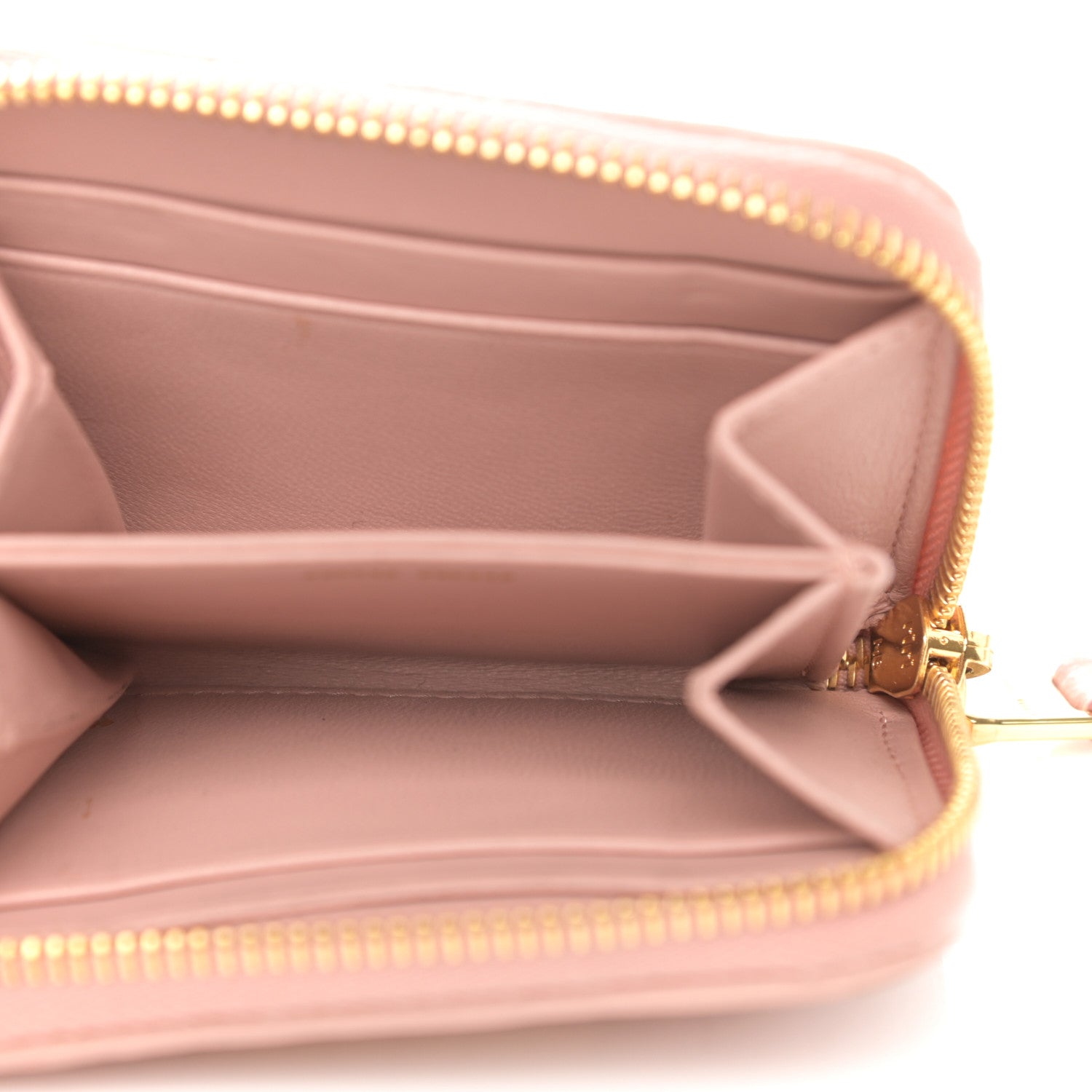 Miu Miu Nappa Matelasse Zip Around Compact Wallet Orchidea 5 of 8