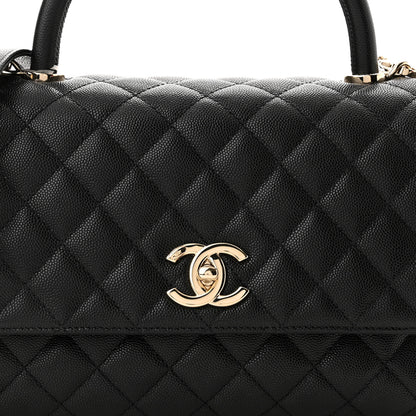 Chanel Caviar Quilted Small Coco Handle Flap Black 4 of 9