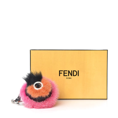 Fendi Mink Fox Fur QuTweet Coucou Bag Bug Charm Pink 3 of 3