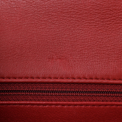 Chanel Lambskin Reverse Chevron Quilted Round Top Handle Flap Red 11 of 11