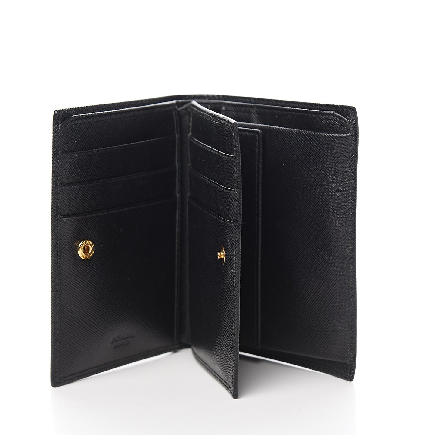 Saffiano Metal Bi-Fold Wallet Black