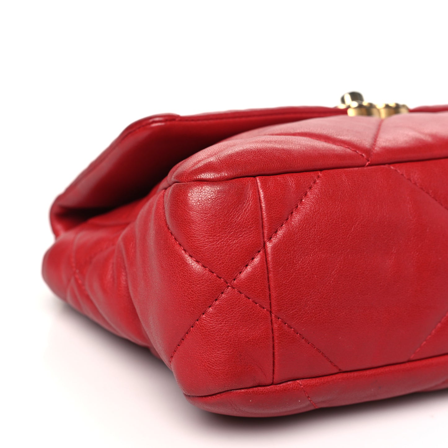 Lambskin Quilted Medium Chanel 19 Flap Red