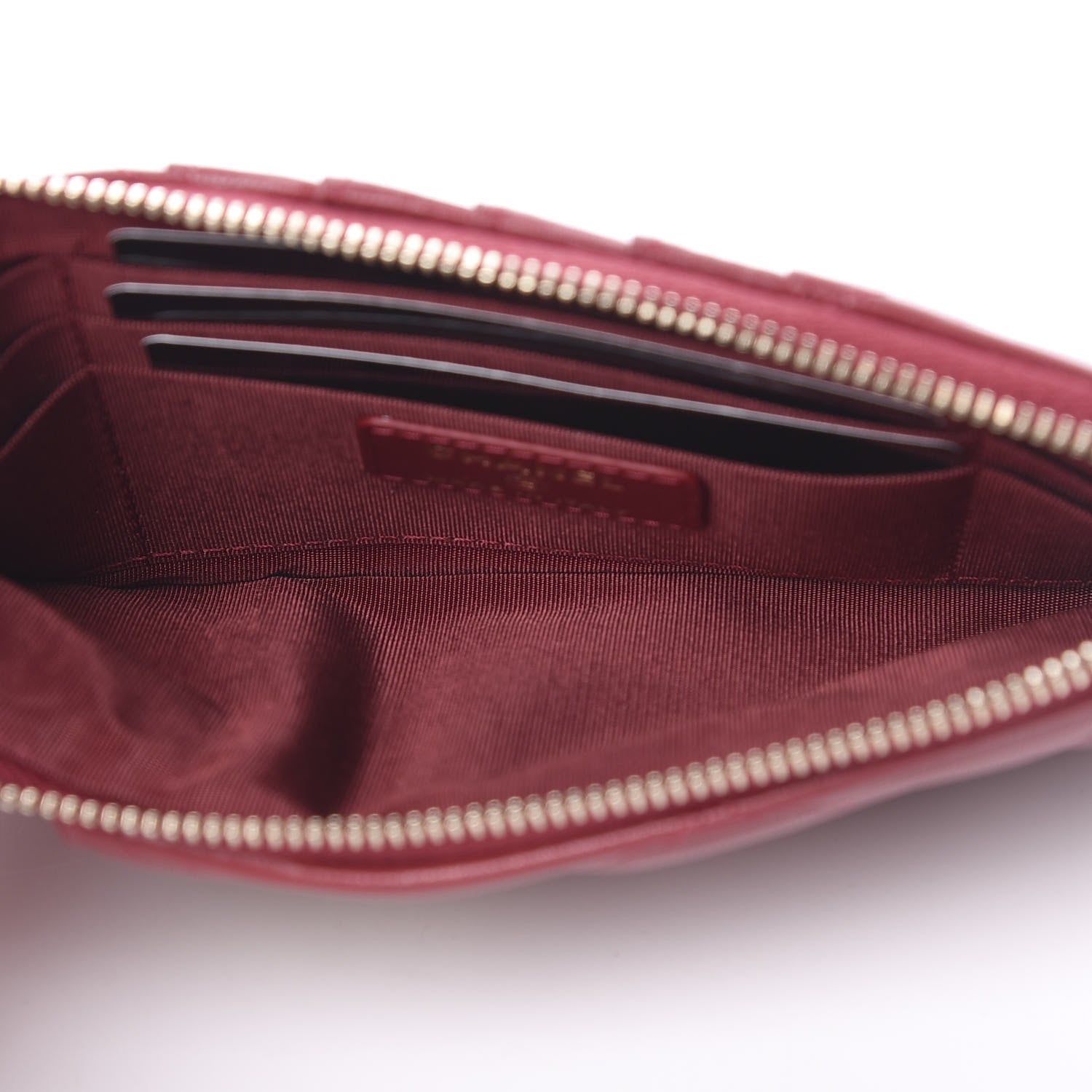 Chanel Shiny Goatskin Quilted 19 Flat Wallet Pouch Red 4 of 7