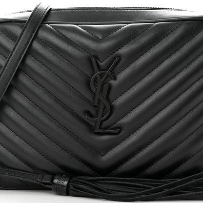Saint Laurent Calfskin Matelasse Monogram Monochrome Lou Camera Bag Black 8 of 11