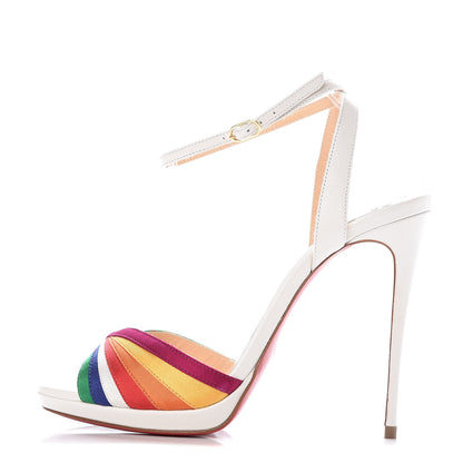 Christian Louboutin Shiny Nappa Naseeba 120 Sandals 36.5 Multicolor Latte 1 of 8