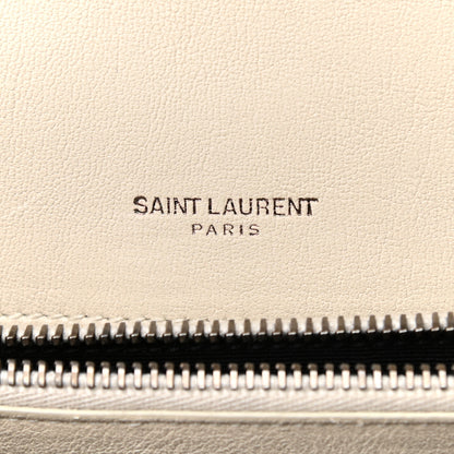 Saint Laurent Sheepskin Matelasse Chevron Monogram Medium College Bag Vintage Blanc 6 of 13