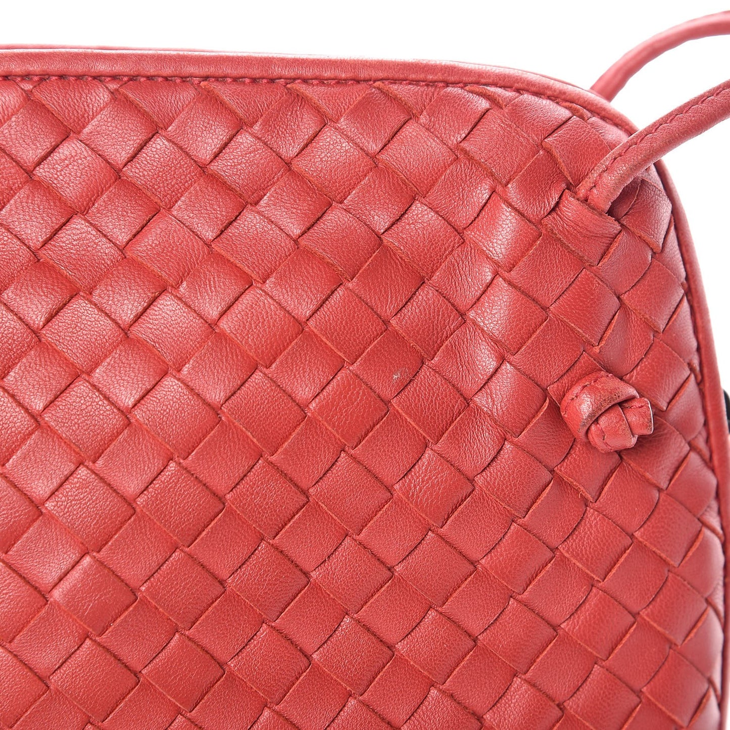 Nappa Intrecciato Nodini Crossbody Messenger Red