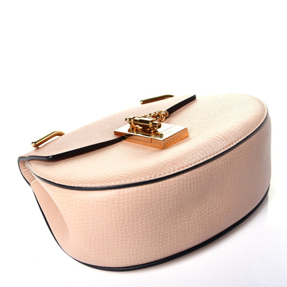 Chloe Grained Calfskin Lambskin Mini Bi-Color Drew Shoulder Bag Powder Beige Caramel 4 of 8