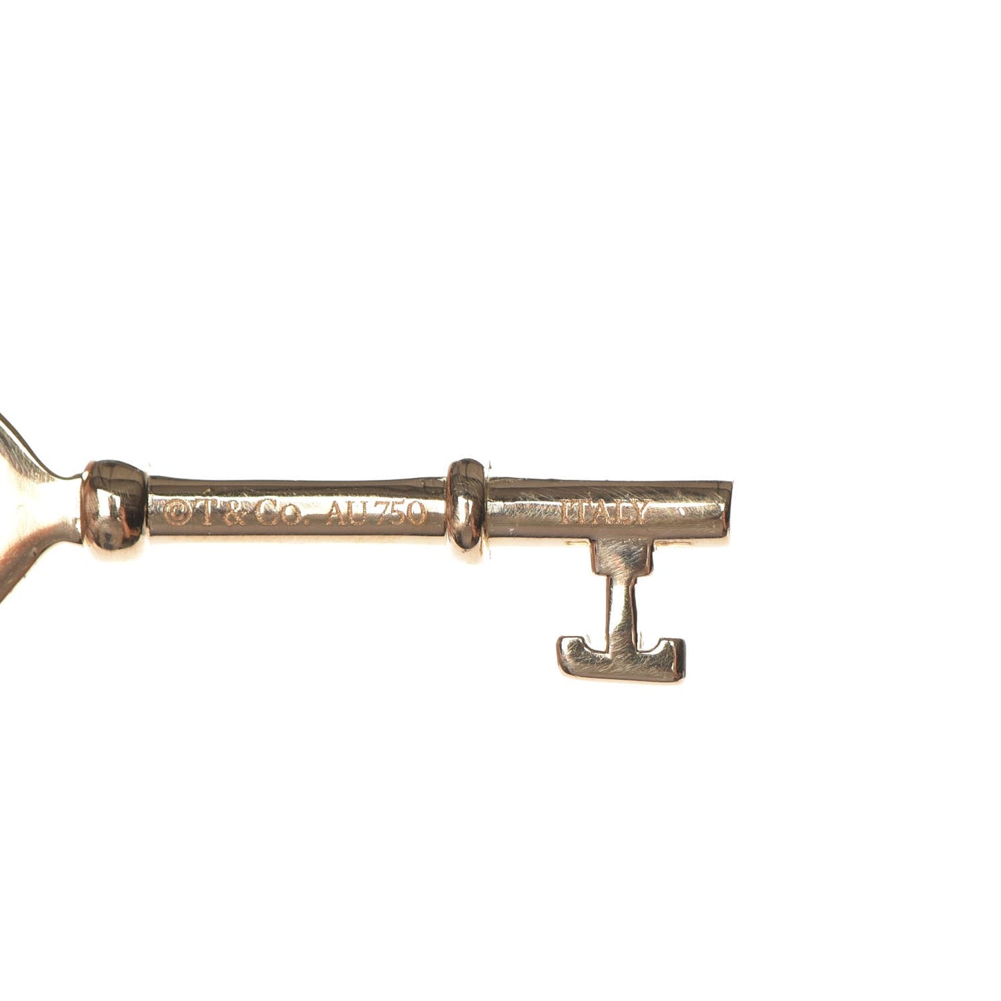 18K Yellow Gold Mini Heart Key Pendant Necklace