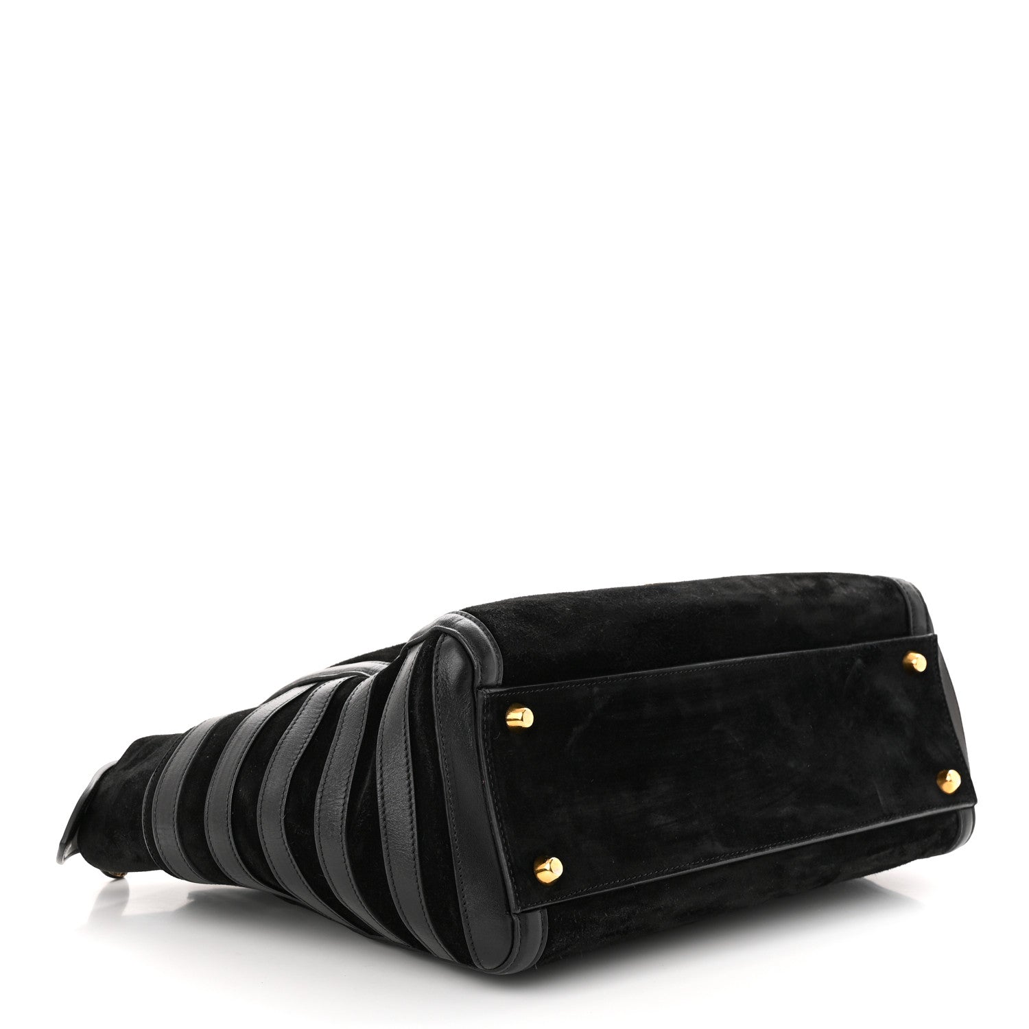 Christian Louboutin Suede Calfskin Farida Bowler Bag Black 4 of 12