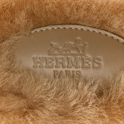 Hermes Woolskin Oran Sandals 38.5 Beige Argile 7 of 9