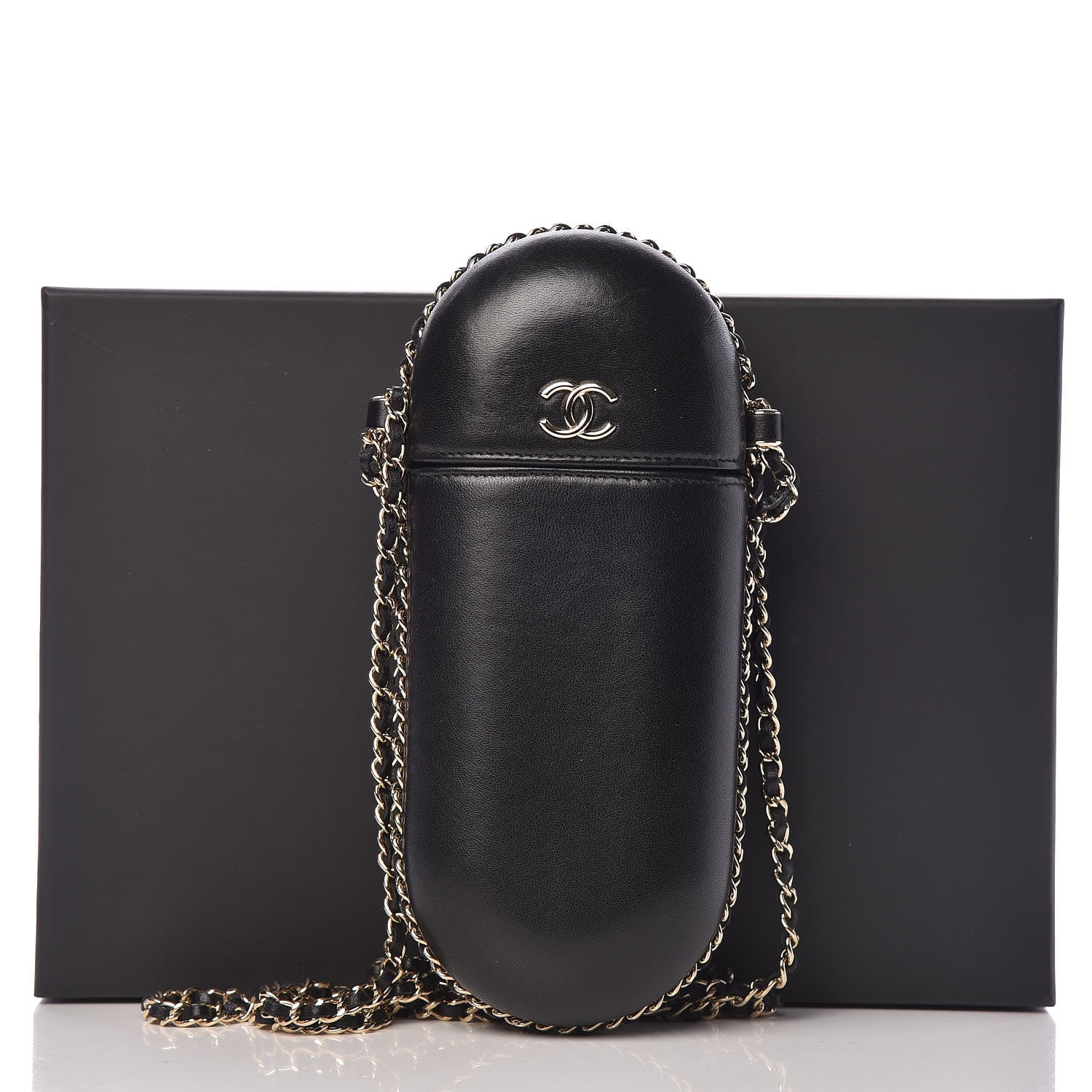 Chanel Lambskin Chain Around Phone Holder Black 13 of 13