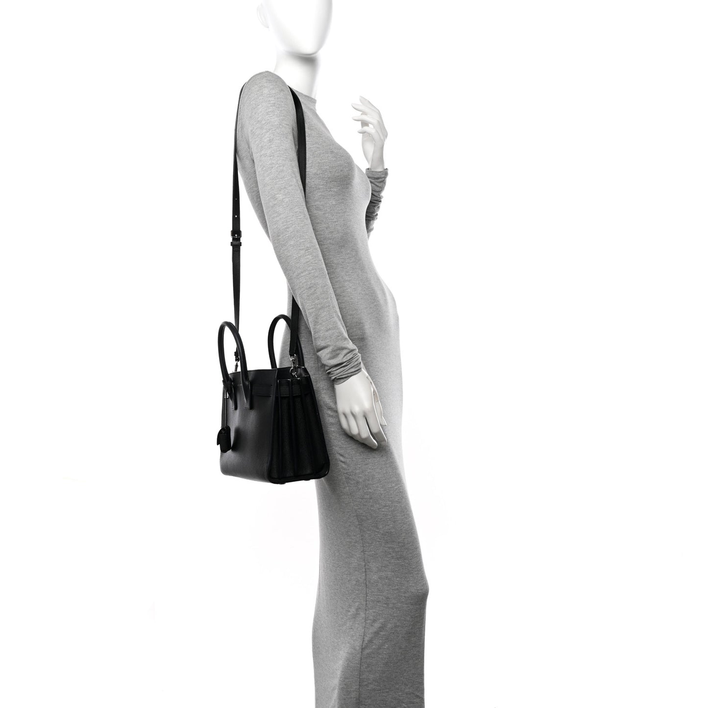 Grained Calfskin Baby Sac De Jour Black