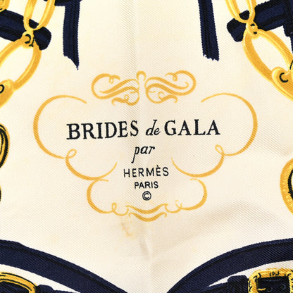 Hermes Silk Brides de Gala Scarf 45 Bleu Vif White Or 2 of 5