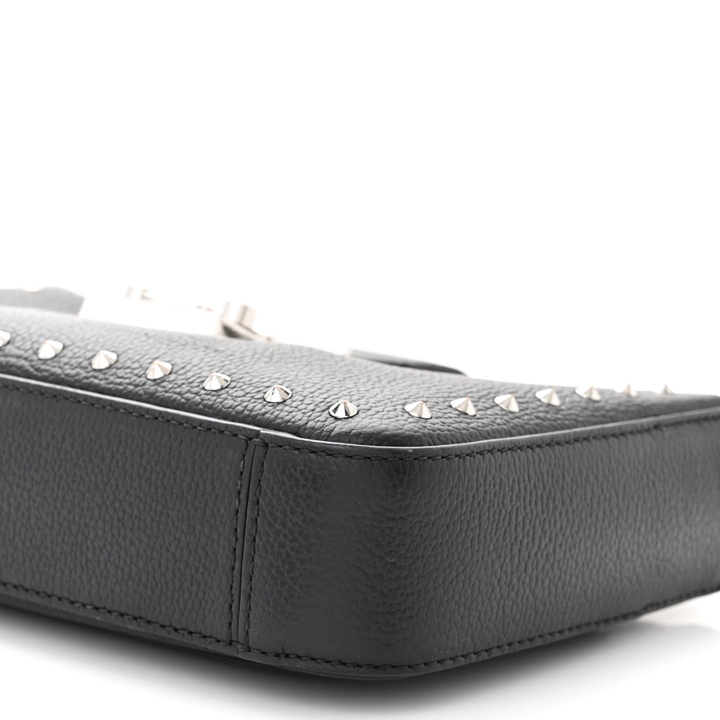 Grained Calfskin Small Kaison Park Avenue Stud Crossbody Bag Black