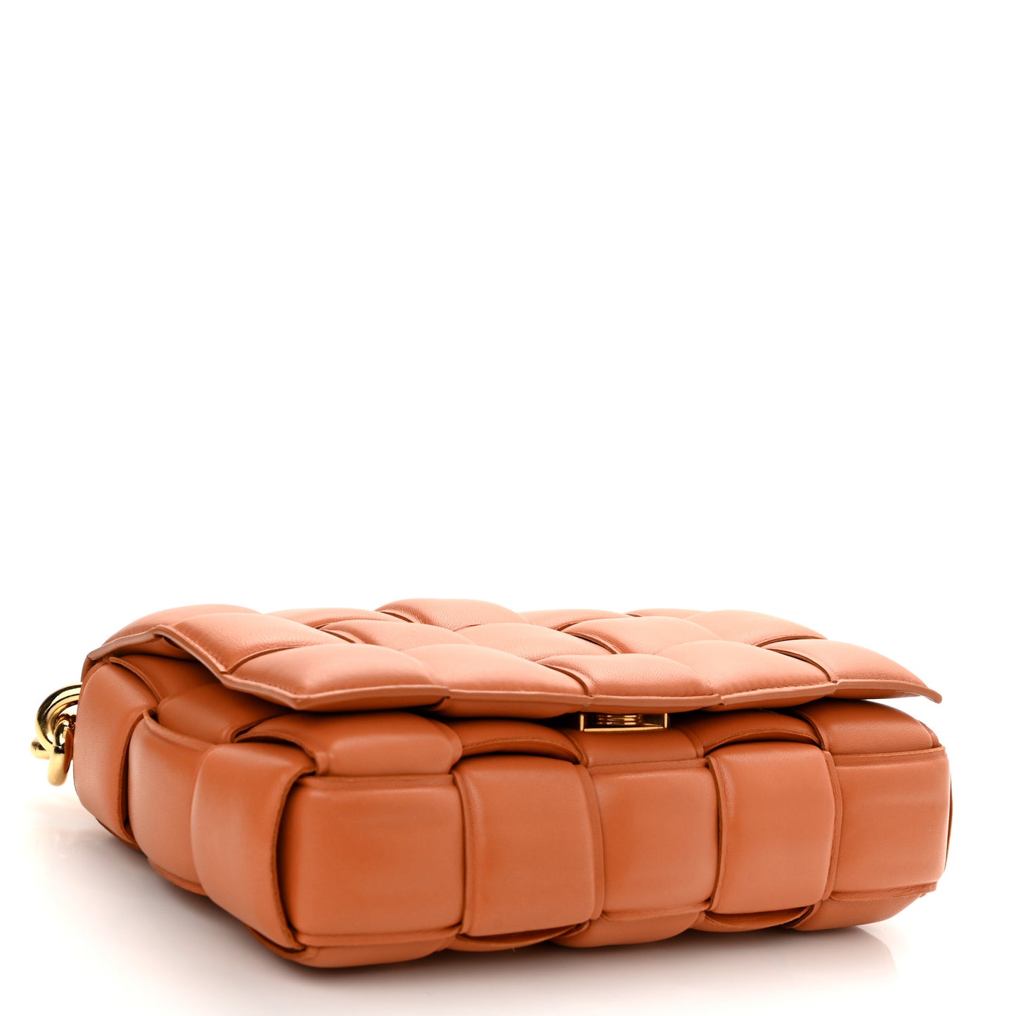 Lambskin Maxi Intreccio Padded Chain Cassette Crossbody Bag Clay