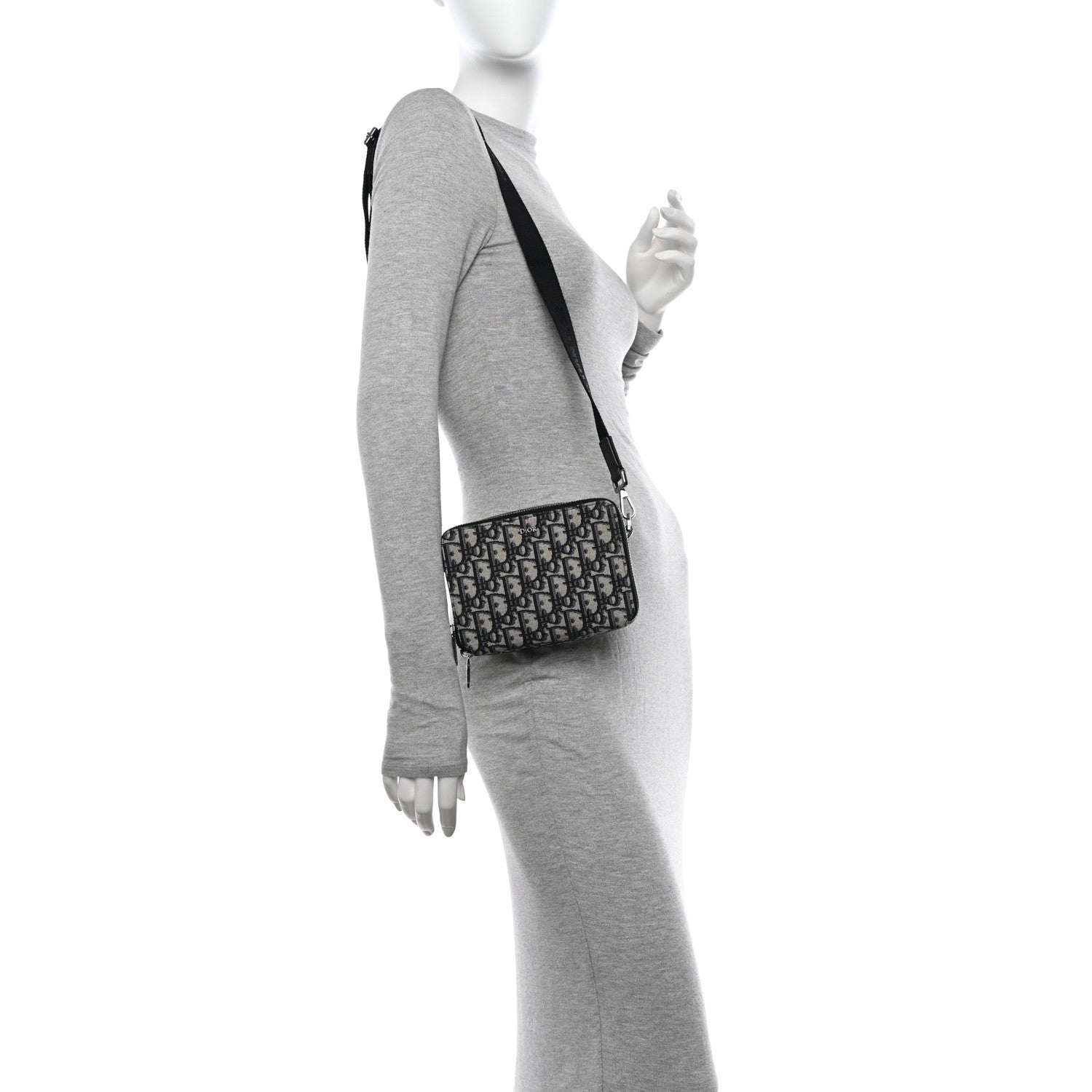 Christian Dior Oblique Pouch Navy Blue 2 of 11