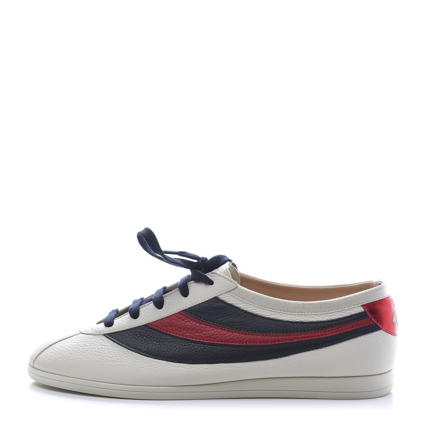 Calfskin Mens Web Falacer Sneakers 6.5 White Blue