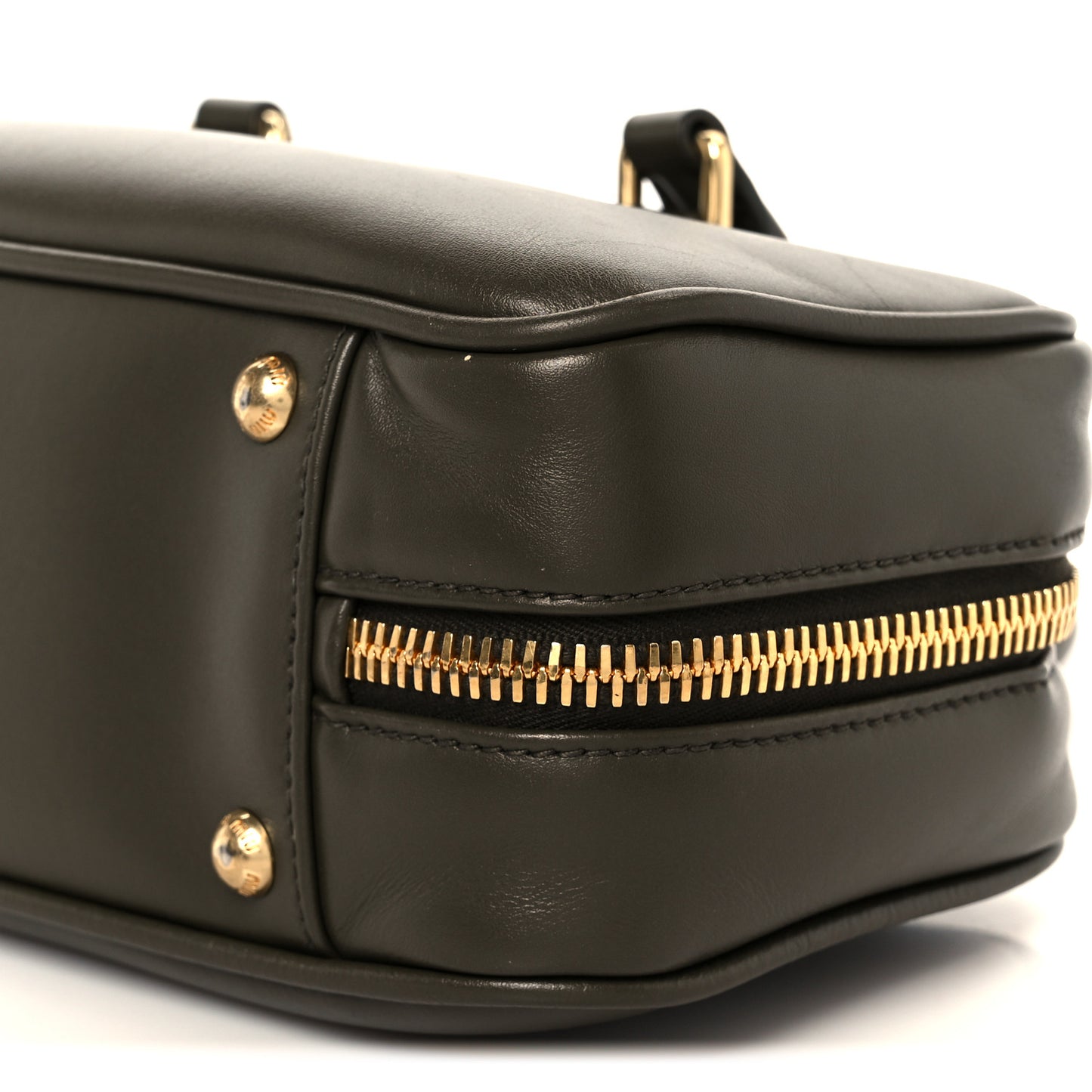 Calfskin Arcadie Top Handle Bag Military Green