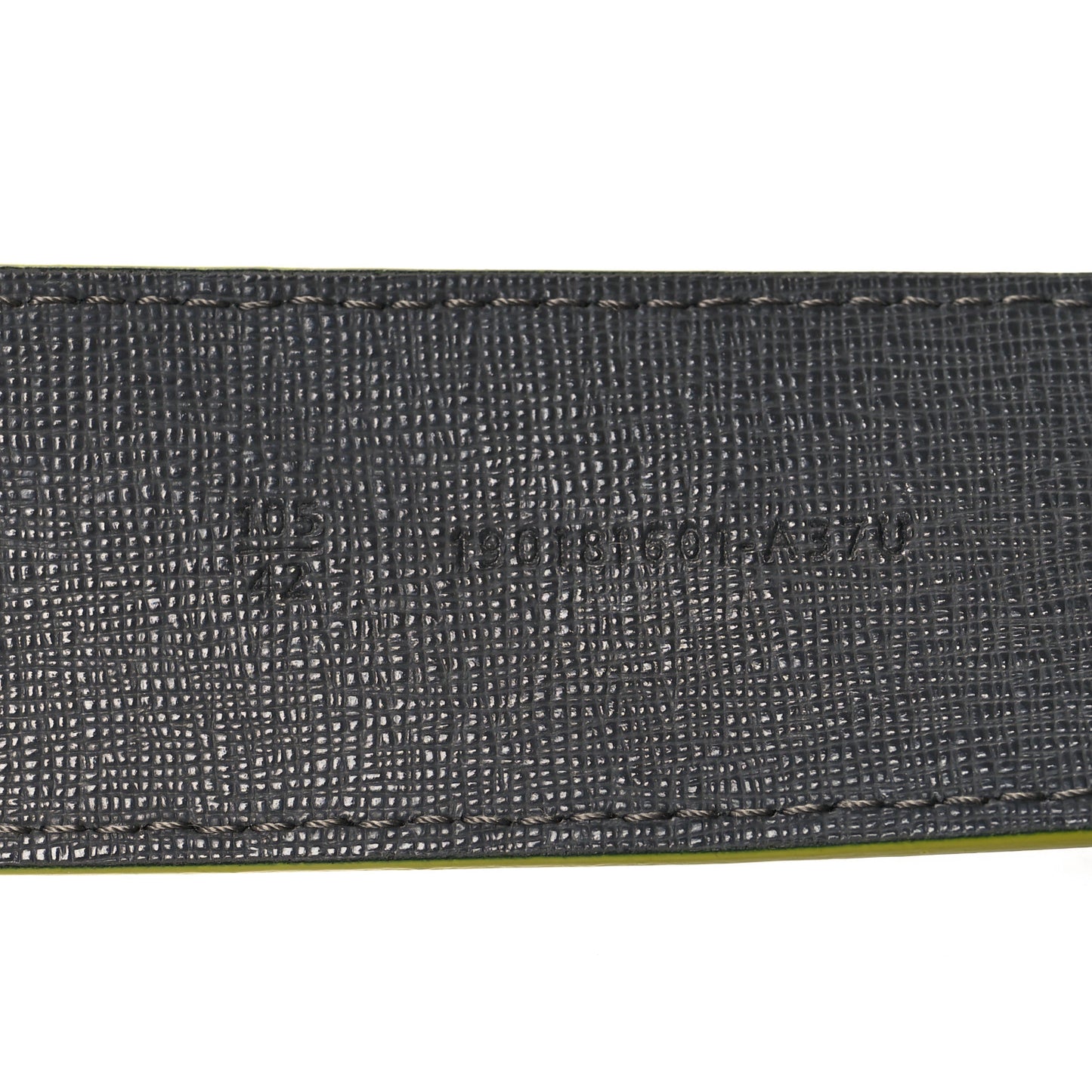 Vitello Century Elite Enamel FF Buckle Belt 105 42 Black Giallo Fluo