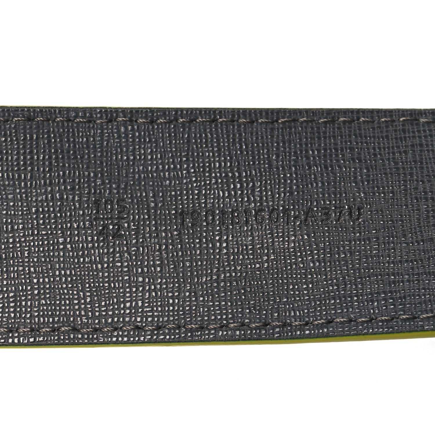 Fendi Vitello Century Elite Enamel FF Buckle Belt 105 42 Black Giallo Fluo 6 of 6