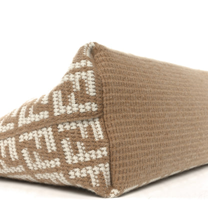 Fendi Cashmere Knit FF Large Shopper Tote Cammello 17 of 19