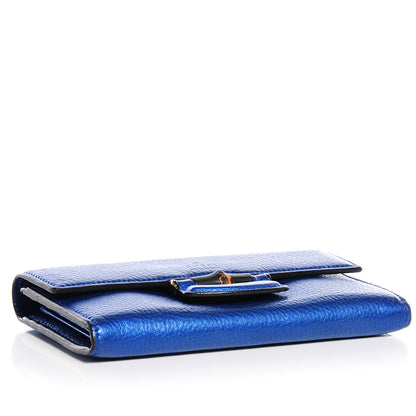 Gucci Metallic Leather Nouveau Bamboo Wallet Electric Blue 4 of 8