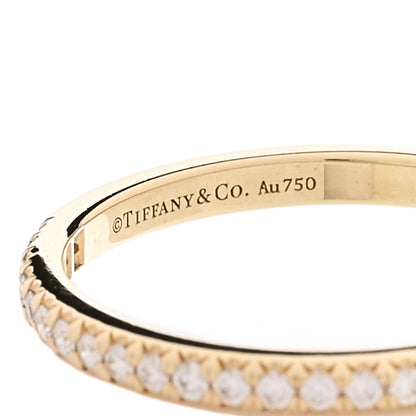 Tiffany 18K Yellow Gold Diamond Soleste Half Eternity Band Ring 57 8 4 of 4
