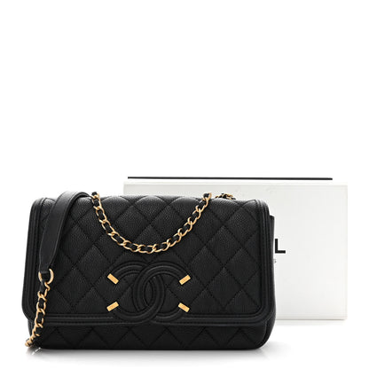 Chanel Caviar Quilted Small CC Filigree Flap Black 13 of 13