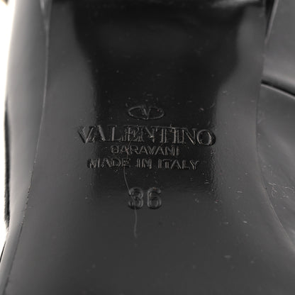 Valentino Garavani Patent Rockstud Ankle Strap Mary Jane Pumps 36 Black 7 of 9