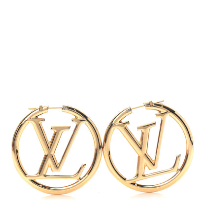 Louis Vuitton Metal Louise Hoop Earrings Gold 1 of 4