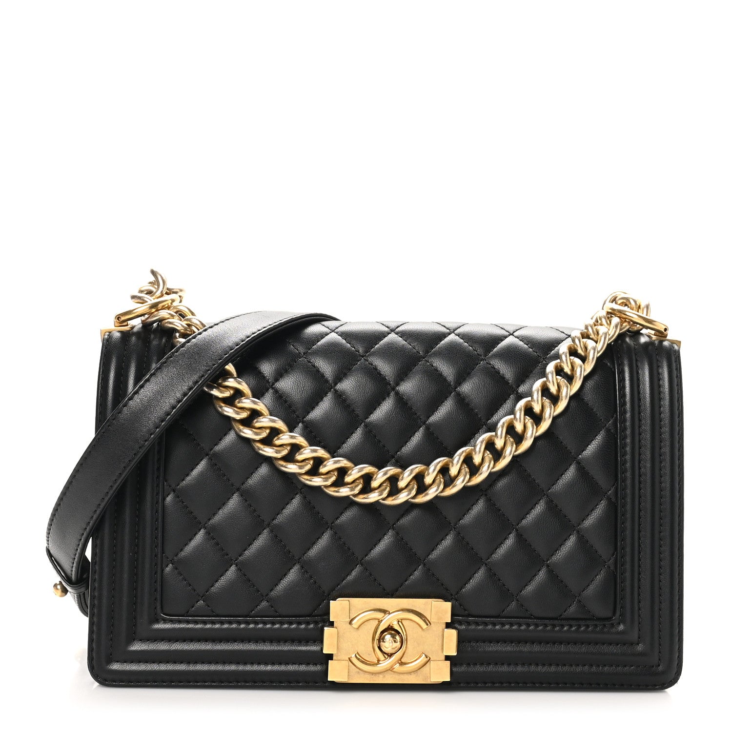 Chanel Lambskin Quilted Medium Boy Flap Black 1 of 11