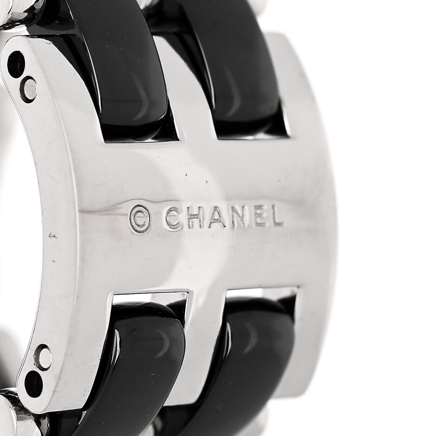 18K White Gold Ceramic Diamond Large Ultra Ring 53 6.25 Black