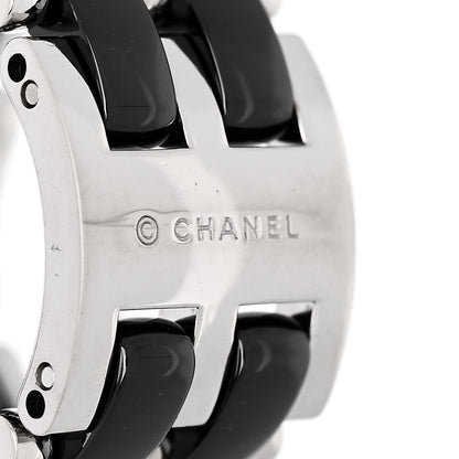 Chanel 18K White Gold Ceramic Diamond Large Ultra Ring 53 6.25 Black 4 of 5