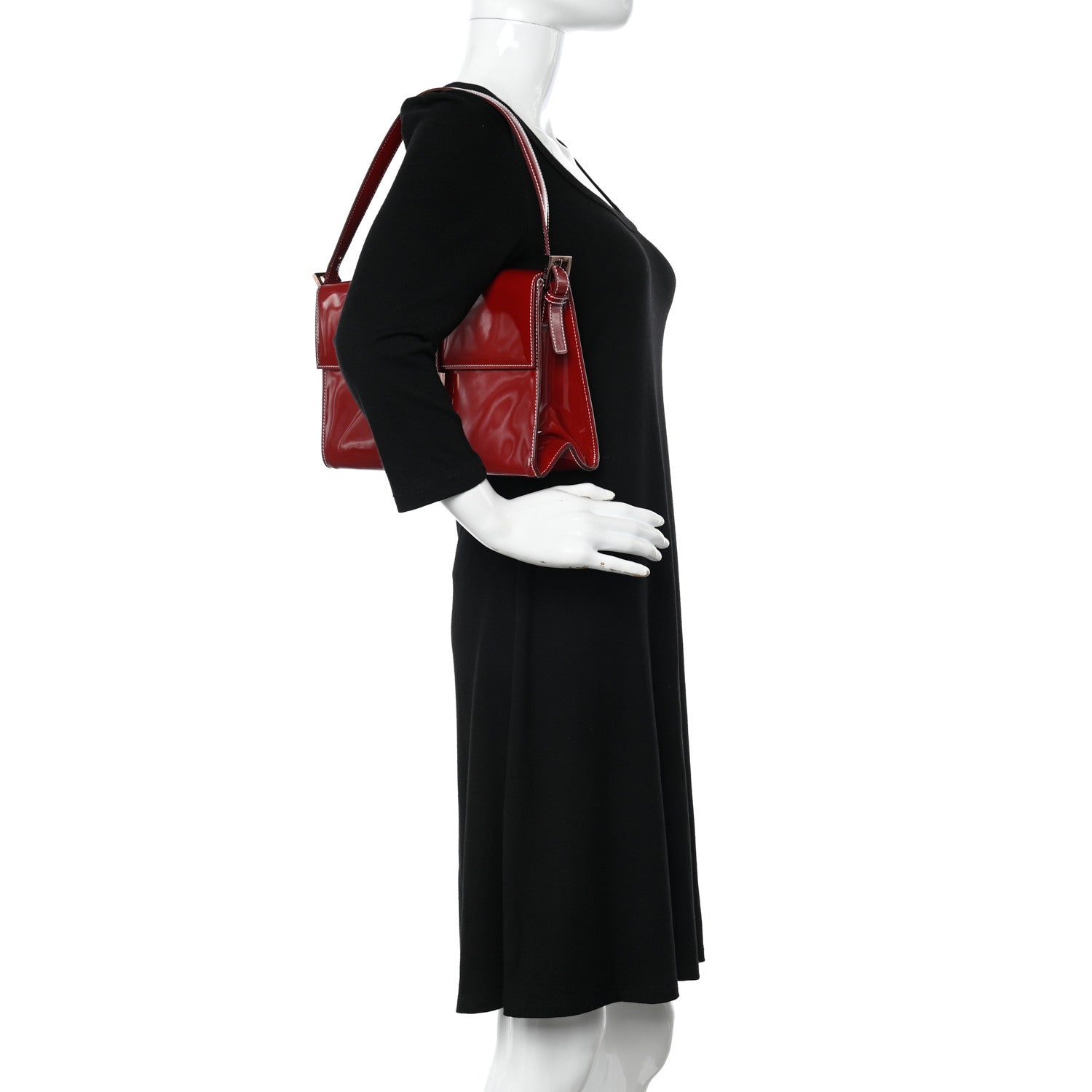 Fendi Patent Mama Baguette Red 2 of 9