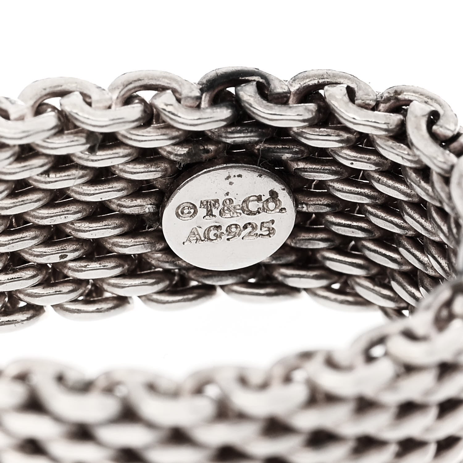Tiffany Sterling Silver Somerset Mesh Ring 53 6.25 4 of 4