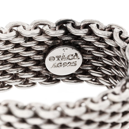 Tiffany Sterling Silver Somerset Mesh Ring 53 6.25 4 of 4
