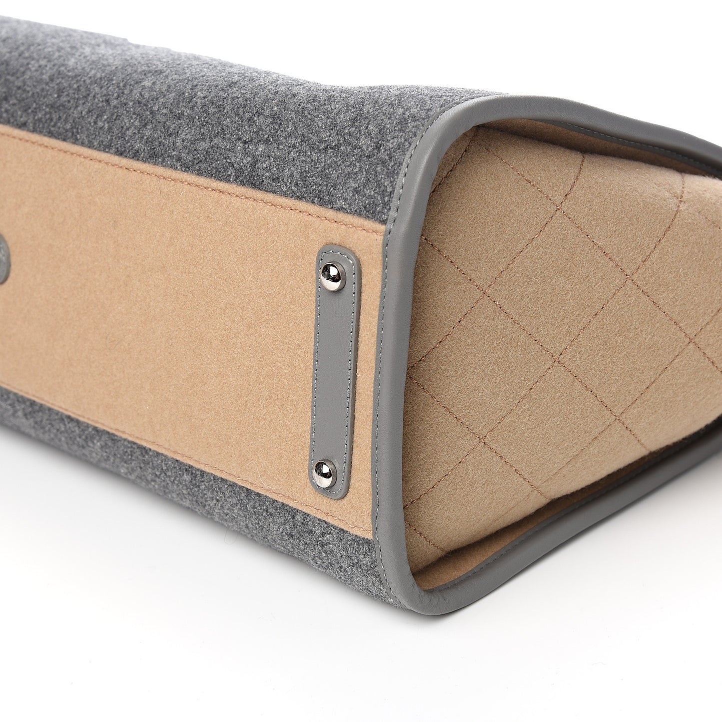 Wool Felt Large Deauville Tote Grey Beige