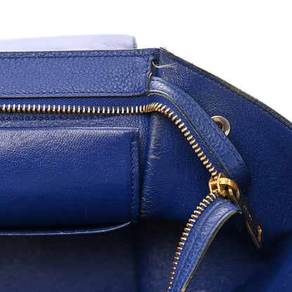 Celine Drummed Calfskin Suede Medium Trapeze Indigo 10 of 19