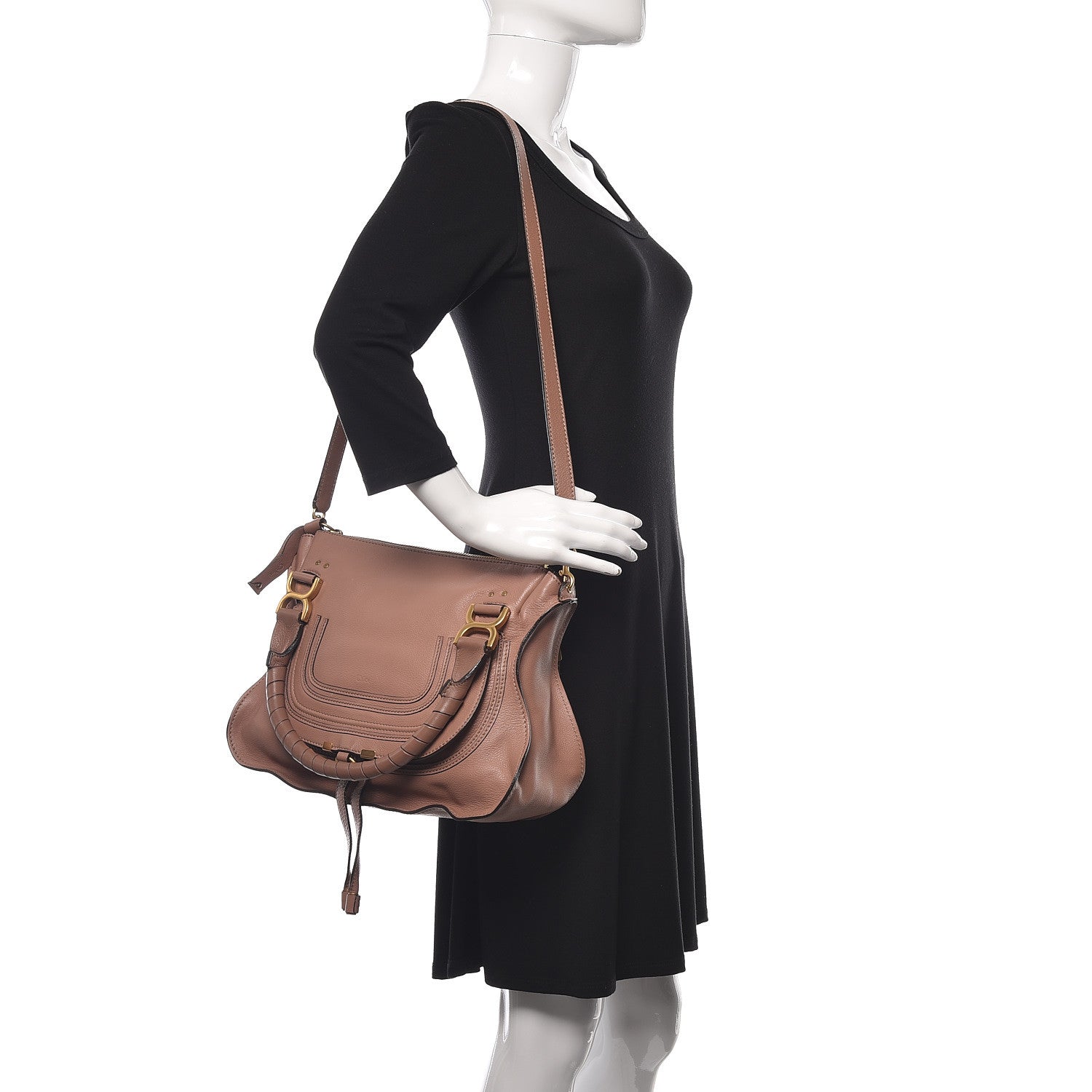 Chloe Calfskin Medium Marcie Satchel Nude 3 of 12