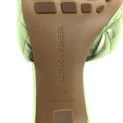 Bottega Veneta Metallic Nappa Reflection Matelasse Padded Mule Sandals 37.5 Pistachio 8 of 8