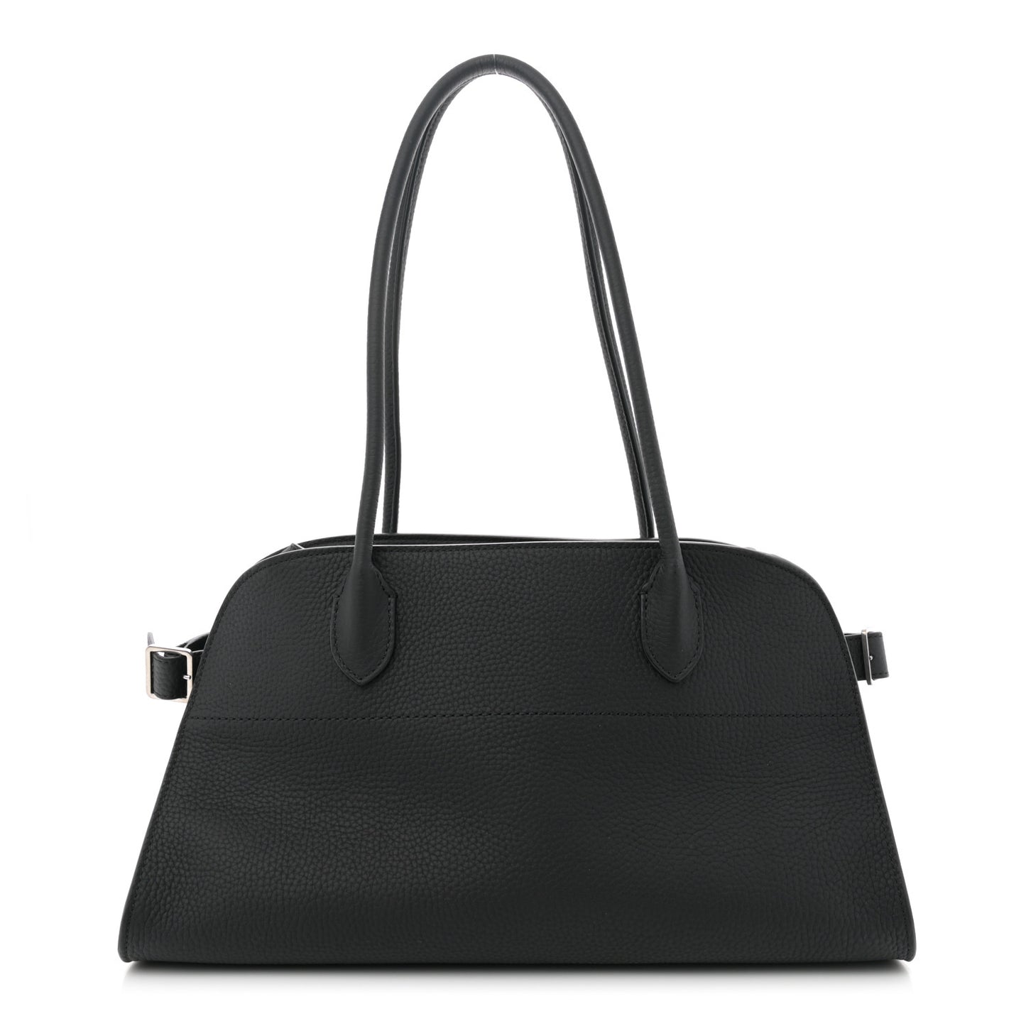 Matte Grained Calfskin Margaux Shoulder 12 Black
