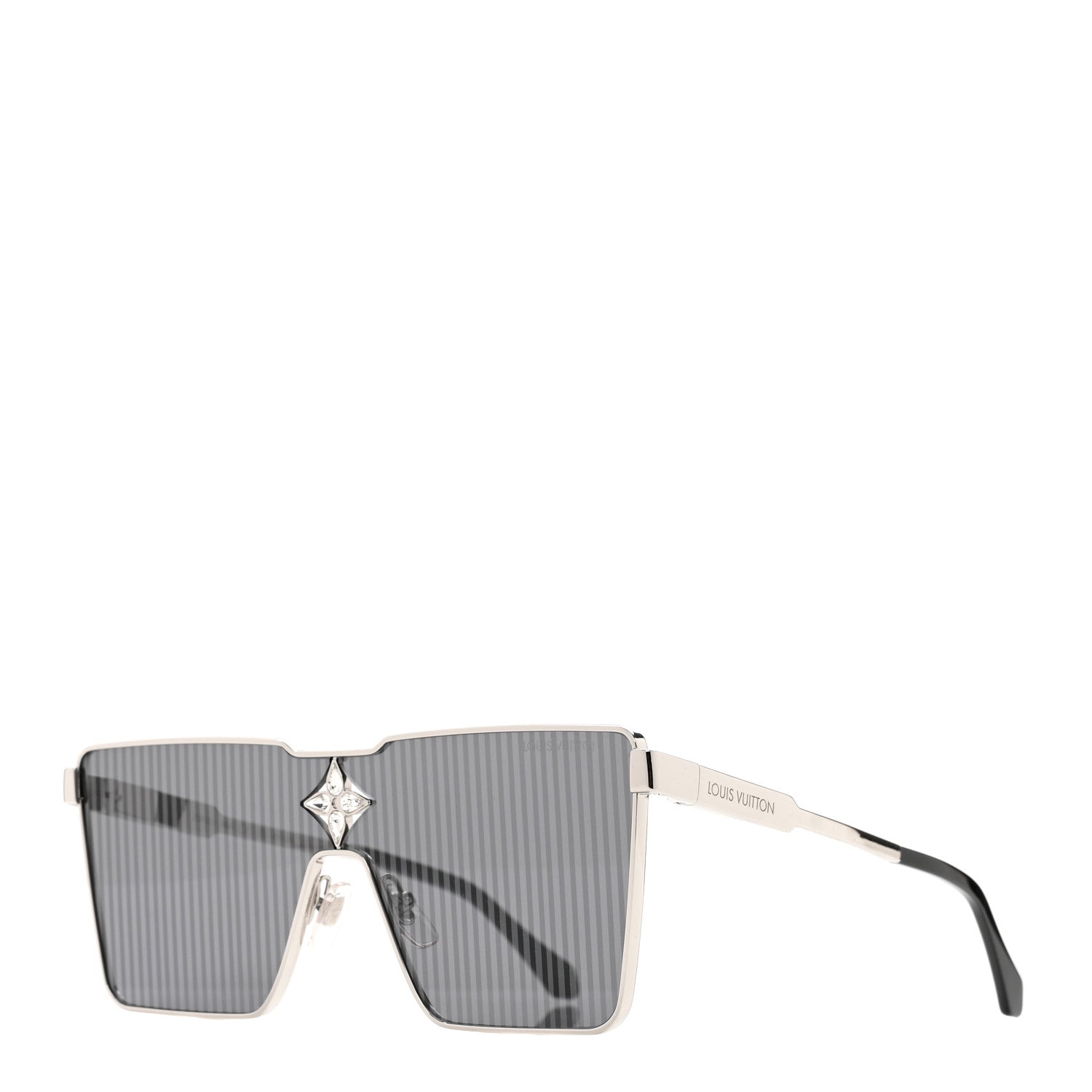Louis Vuitton Metal Swarovski Crystal Cyclone Sunglasses Z1815U Silver 1 of 6