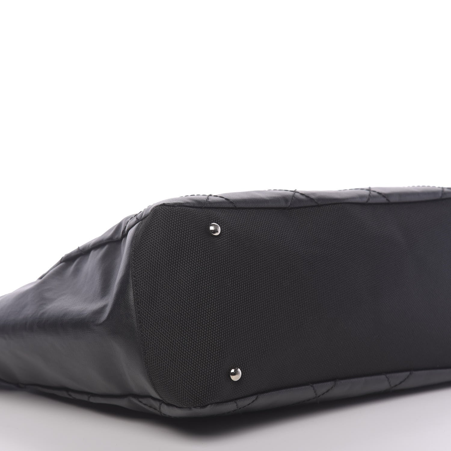 Chanel Coated Canvas Quilted Large Paris Biarritz Tote Black 8 of 10